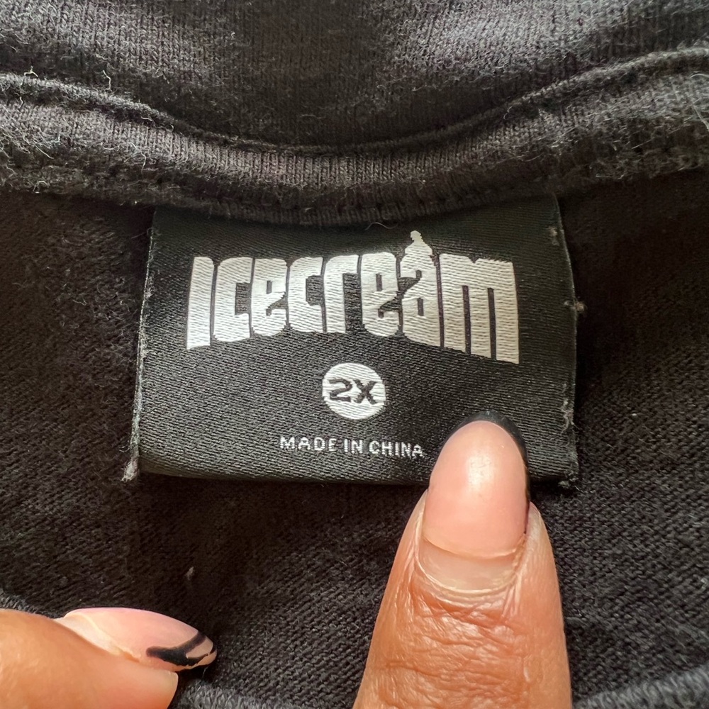Ice Cream Black Graphic T-Shirt Size 2XL - Picture 8 of 8